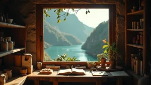 AI-generated illustration for the guide: Working Remotely from Flores