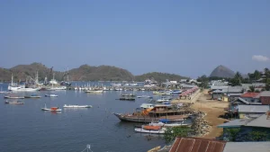 A view across Labuan Bajo town and harbour on Flores