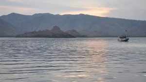 Tour boats anchored near Pulau Kalong in Komodo National Park