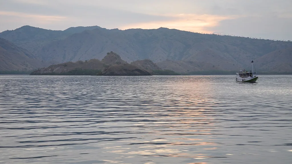 Tour boats anchored near Pulau Kalong in Komodo National Park