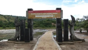The park entrance gate at Loh Buaya on Rinca Island, Komodo National Park
