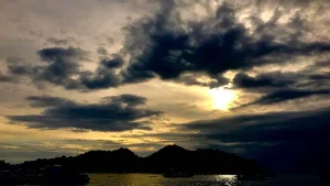 Labuan Bajo waterfront at dusk, Flores